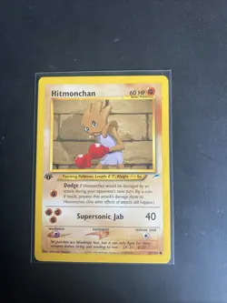 Pokemon Card - Hitmonchan 1st Edition Neo Destiny 69/105 Common NM - Image 1