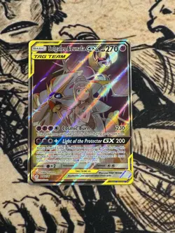 Solgaleo & Lunala GX Tag Team Full Art Holo Card 216/236 SM-Cosmic Eclipse NM - Image 1