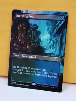 1x FOIL BORDERLESS ALT ART Breeding Pool, NM, RVR, Magic: the Gathering, MtG - Image 1