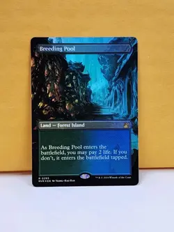 1x FOIL BORDERLESS ALT ART Breeding Pool, NM, RVR, Magic: the Gathering, MtG - Image 3
