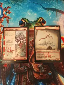 MTG There And Back Again Foil and Smaug Food Token Foil, Signed By Artists LP - Image 1