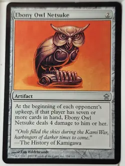 Ebony Owl Netsuke - Saviors of Kamigawa - Magic the Gathering MTG Nice! - Image 1