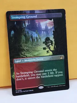 1x FOIL BORDERLESS ALT ART Stomping Ground, NM, RVR, Magic: the Gathering, MtG - Image 2