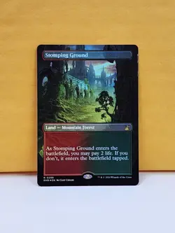1x FOIL BORDERLESS ALT ART Stomping Ground, NM, RVR, Magic: the Gathering, MtG - Image 3