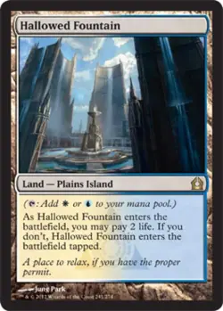 MTG English Hallowed Fountain Light Play Normal Return to Ravnica - Image 1