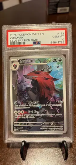 Pokemon 2025 WHT En-White Flare #143 Zoroark Illustration PSA 10 Gem MT - Image 1