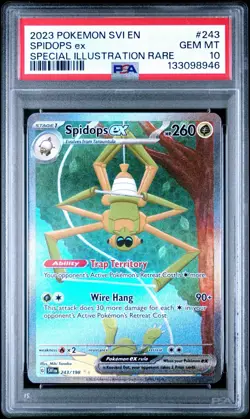 2023 POKEMON SVI EN-SCARLET & VIOLET #243 SPIDOPS EX SIR PSA 10 🌳 - Image 3