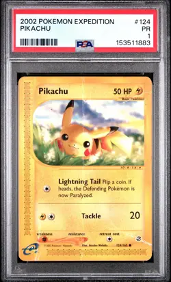 2002 POKEMON EXPEDITION #124 PIKACHU PSA 1 - Image 1