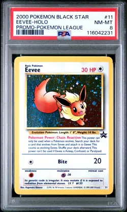 2000 POKEMON BLACK STAR PROMO EEVEE #11 HOLO PSA 8 NM #116042231 - Image 1