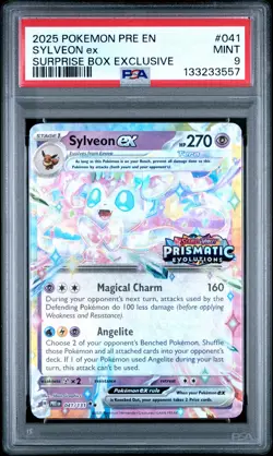 2025 Pokemon Prismatic Evolutions #041 Sylveon Ex Surprise Box Exclusive PSA 9 - Image 1