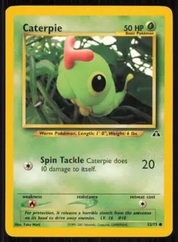 Caterpie 53/75 Common Neo Discovery Pokemon Unlimited Lightly Played - Image 1