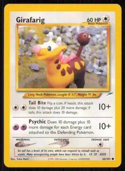 Girafarig 66/105 Common Neo Destiny Pokemon Unlimited Lightly Played - Image 1