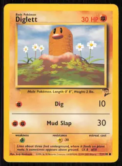 Diglett 71/130 Common Base Set 2 Pokemon Lightly Played - Image 1
