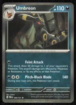 Umbreon 059/131 Rare Prismatic Evolutions Pokemon Holo Near Mint - Image 1