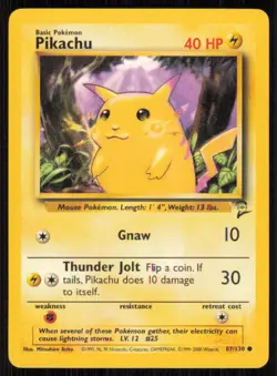 Pikachu 87/130 Common Base Set 2 Pokemon Lightly Played - Image 1
