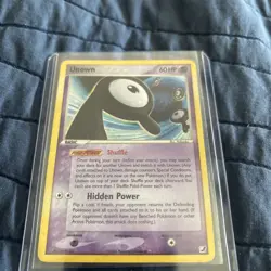 2005 Unown-R Holofoil Rare R/28 EX-Unseen Forces Vtg Swirl Secret Set LP - Image 1