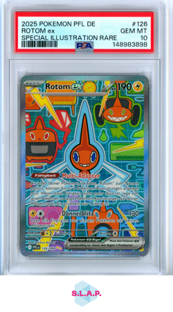 ROTOM EX SPECI4L ILL RARE POKEMON GER PFL DE-PHANTASMAL FLAMES 2025 126 PSA 10 - Image 1