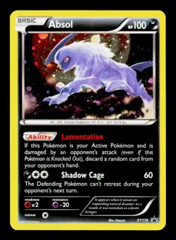 Pokemon TCG Absol Black Star Promo XY178 Cosmos Holo Blood Moon - Image 1