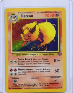 Pokemon TCG Flareon Jungle 3/64 Holo Unlimited Holo Rare MP/HP - Image 1