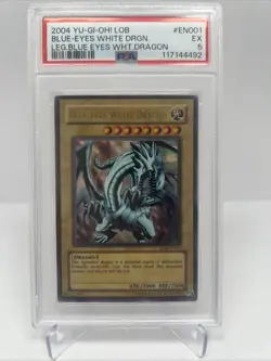 2004 Yu-Gi-Oh! TCG Legend Of Blue-Eyes Blue-Eyes White Dragon LOB-EN001 PSA 5 EX - Image 1