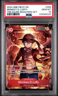 2024 ONE PIECE PROMOS TREASURE BOOSTERS SET #006 MONKEY D. LUFFY PSA 10 - Image 1