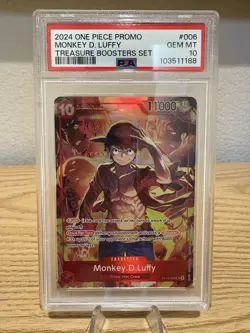 2024 ONE PIECE PROMOS TREASURE BOOSTERS SET #006 MONKEY D. LUFFY PSA 10 - Image 1