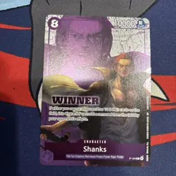 Shanks Tournament Winner P-104 One Piece Card NM promo - Image 1