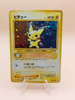 Pichu Japanese Gold, Silver, New World Holo Rare No. 172 Pokemon Card - 2000 - Image 1