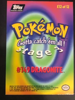 Dragonite [Foil] #E12 trading card from the 1999 Topps Pokemon Movie Evolution - Image 3