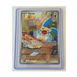 Pokemon Minun 194/182 SV04: Paradox Rift Illustration Rare Full Art Holo Card - Image 1