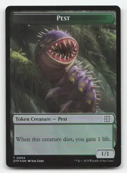 Treasure // Pest Double-Sided Token Outlaws of Thunder Junction MTG Foil NM - Image 1