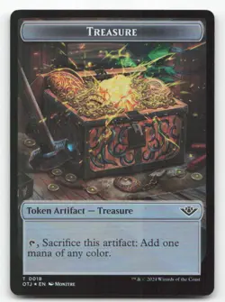 Treasure // Pest Double-Sided Token Outlaws of Thunder Junction MTG Foil NM - Image 2