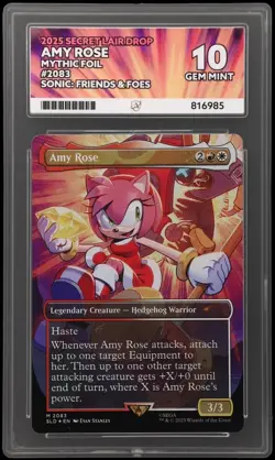 MTG Secret Lair Sonic the Hedgehog - Amy Rose - Foil Ace Graded 10 - Image 2