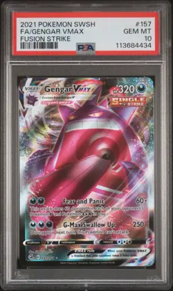 Gengar Vmax 157/264 Full Art Fusion Strike Rare Pokemon Card PSA 10 GEM MINT - Image 1