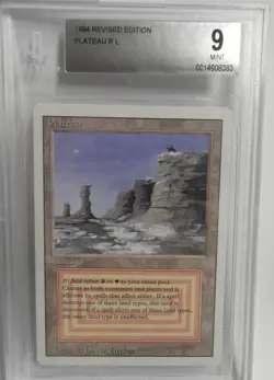 Revised Plateau BGS 9 Mint Magic MTG Dual Land Old School 93/94 Graded Duel 3rd - Image 3