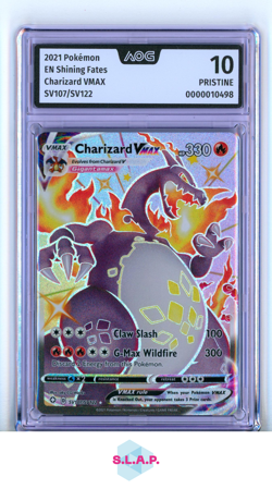 CHARIZARD VMAX POKEMON SV107/SV122 2021 SHINING FATES VMAX ENG AOG PRISTINE 10 - Image 1