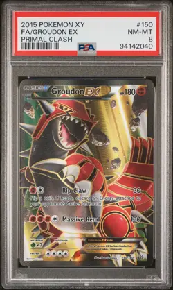 2015 Pokemon Xy Primal Clash Groudon EX #150 Fa Primal Clash PSA 8 - Image 1