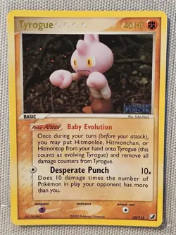 Pokemon Card Ex Unseen Forces Tyrogue 33/115 2005 Reverse Holo - Image 1