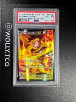 CHARIZARD EX PSA 8 XY121 Black Star Promo RED BLUE COLLECTION Pokemon Card HOLO - Image 1