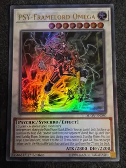 Yugioh PSY-Framelord Omega DUOV-EN080 Ultra Rare 1st Ed LP - Image 1