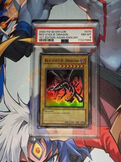Yu-Gi-Oh Red-Eyes B. Dragon LOB-070 LOB 1st Edition PSA 8 AE - Image 2