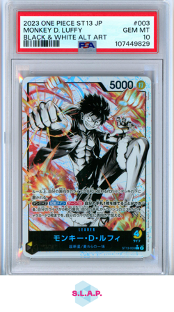 MONKEY D. LUFFY B & WALT ART ONE PIECE JAP ULTIMATE DECK ST13-2023 003 PSA 10 - Image 1