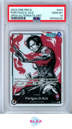 PORTGAS D. ACE ALTERNATE ART ONE PIECE OP03-PILLARS OF STRENGTH 2023 001 PSA 10 - Image 1