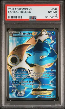 2014 Pokemon Xy Blastoise EX #142 Fa PSA 8 - Image 1
