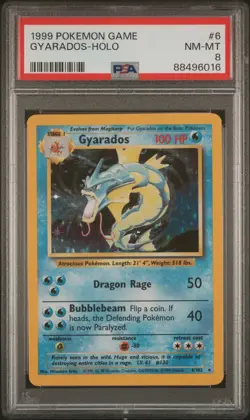 1999 Pokemon Game Gyarados #6 PSA 8 - Image 1