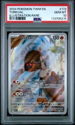 Torkoal 172/167 PSA 10 - 2024 Pokemon Scarlet & Violet SV06 Twilight Masquerade - Image 1