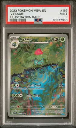 2023 Pokemon Mew EN-151 Ivysaur #167 Illustration Rare PSA 9 - Image 1
