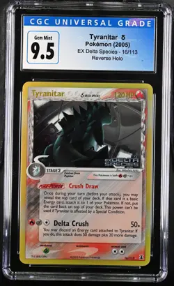 2005 Pokemon EX Delta Species Tyranitar δ #16/113 CGC 10 - Image 1