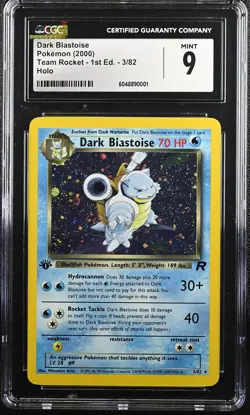 2000 Pokemon Team Rocket Dark Blastoise #3/82 1st Edition CGC 9 - Image 1