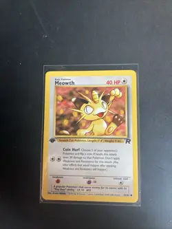 Meowth 62/82 1st Edition Team Rocket Pokemon 2000 LP - Image 1